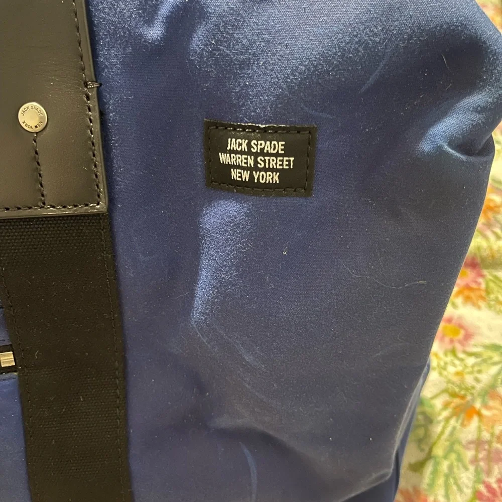 Jack Spade Blue Men's Canvas Weekender Duffel Bag